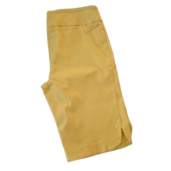 Peck & Peck Womens Flat Front Pedal Pushers Capri Pants Yellow Petite Size 8P - Picture 3 of 9
